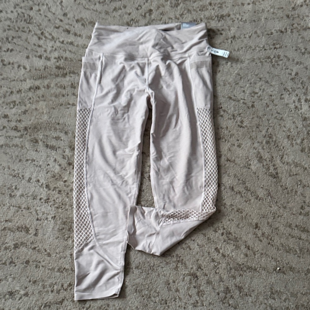 Victoria Sport Light Tan Mesh Panel Leggings